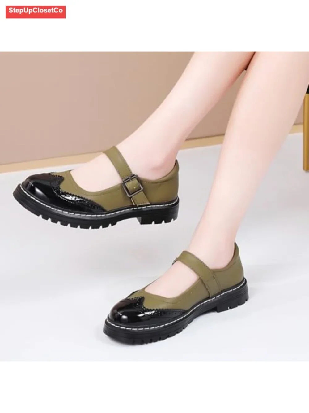 Women's Mary Jane Platform Shoes Non-Slip Adjustable Strap